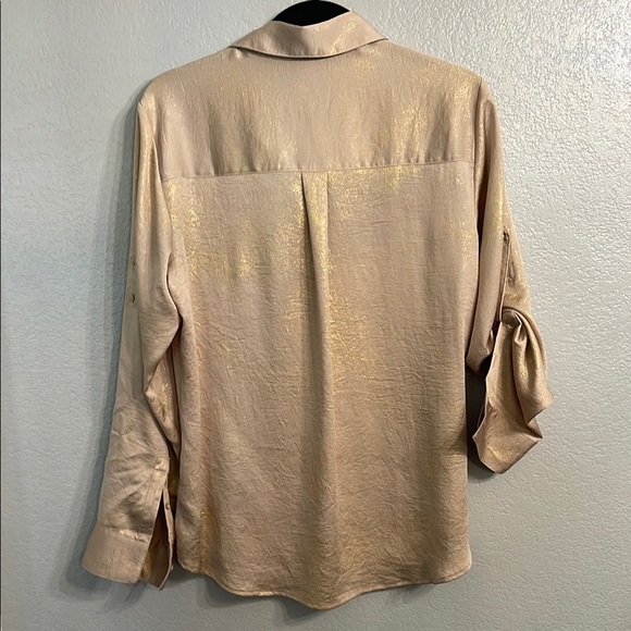 Express Women's Shimmering Gold Blouse - Picture 3 of 4